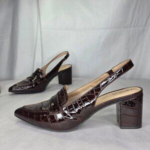 Life Stride Women's Angel Pointed Toe Block Heel Slingback Pumps